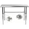 Amgood 18 in. x 24 in. Open Base Stainless Steel Metal Table WT-1824-RCB-Z - alternate 5